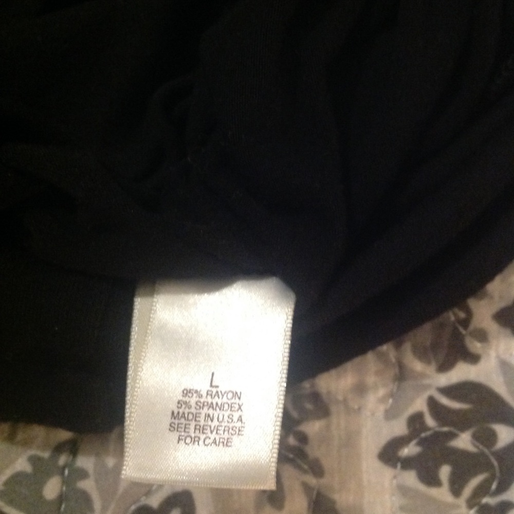 Black beaded Cold-Shoulder Dolman XL Top - Picture 5 of 7